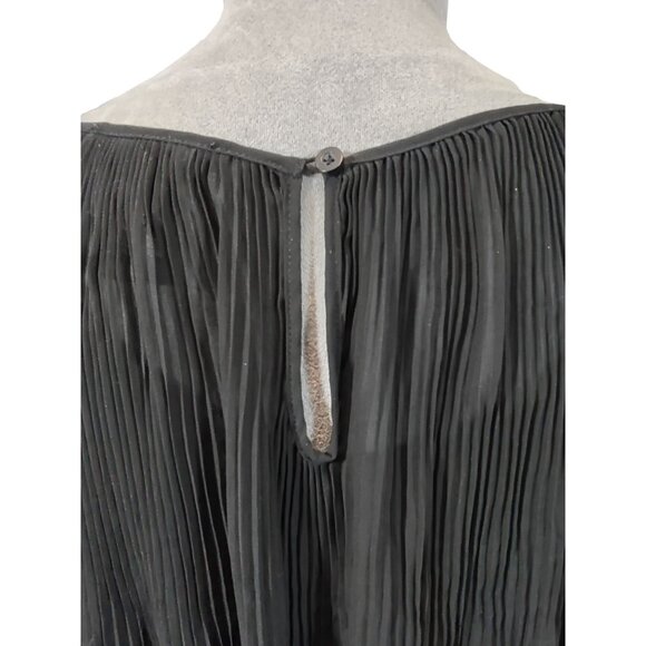 Grace Elements Blouse Womens XL Black Pleated Flowy Corpcore Classicore Feminine - Picture 8 of 8